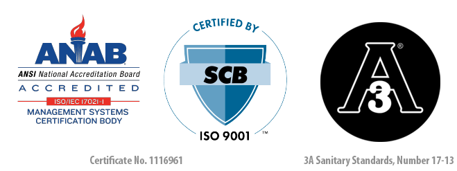 ANAB Accredited Certified by SCB, 3A Certified Machines