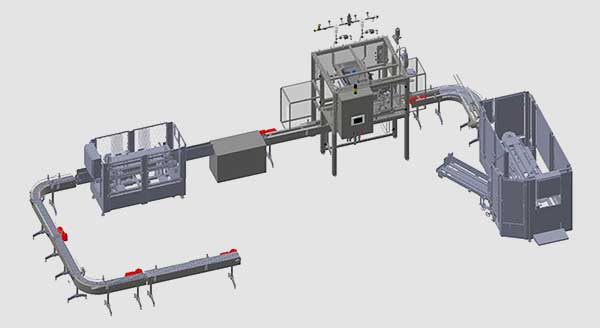 Integrated packing lines for product filling and packaging